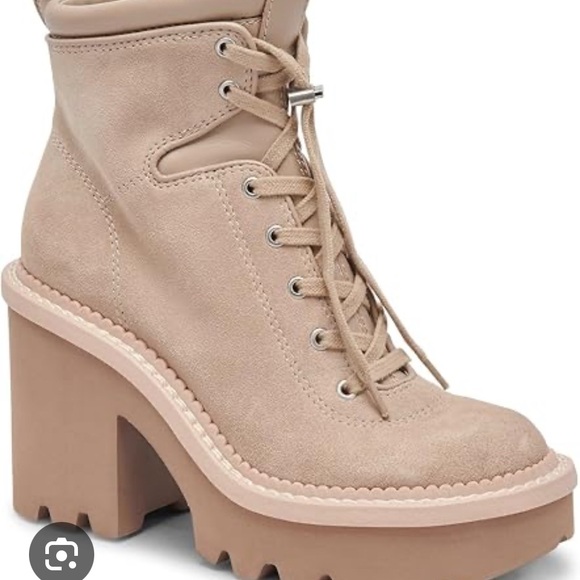 Dolce Vita Tan Platform Lace-Up Boots - Picture 1 of 7